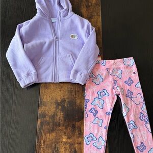 Champion Kids Pink Butterfly Leggings Set